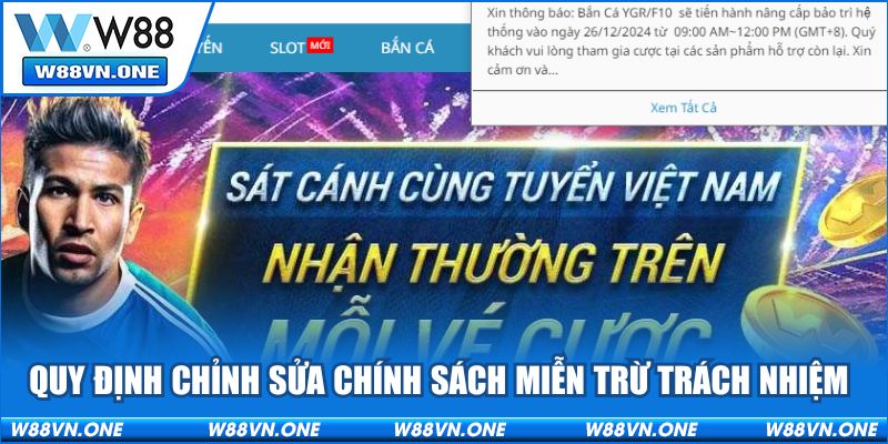 Quy định chỉnh sửa chính sách miễn trừ trách nhiệm
