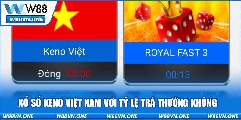 Xổ số Keno Việt Nam với tỷ lệ trả thưởng khủng